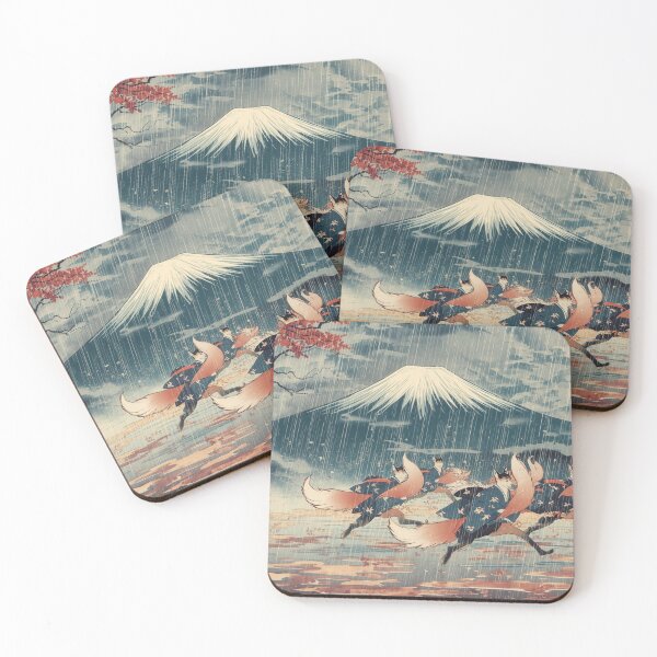 Item preview, Stormy Fuji & Kitsune Spirits: Japanese Folklore Ukiyo-e Print designed and sold by Vandy Fullam.
