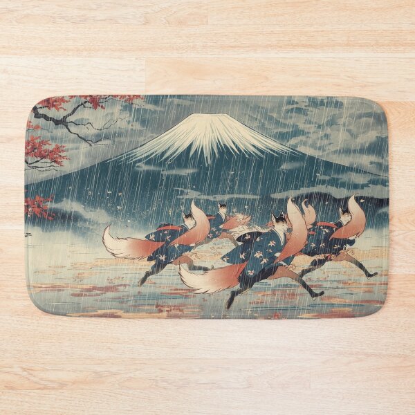Item preview, Stormy Fuji & Kitsune Spirits: Japanese Folklore Ukiyo-e Print designed and sold by Vandy Fullam.