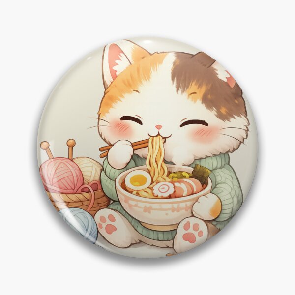 Item preview, Eating noodles cat Kawaii Cute Style designed and sold by Iail Ioa.