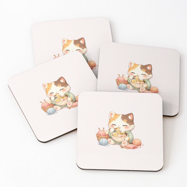 Item preview, Eating noodles cat Kawaii Cute Style designed and sold by Iail Ioa.
