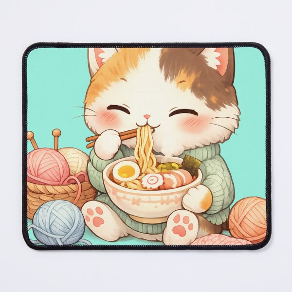 Item preview, Eating noodles cat Kawaii Cute Style designed and sold by Iail Ioa.