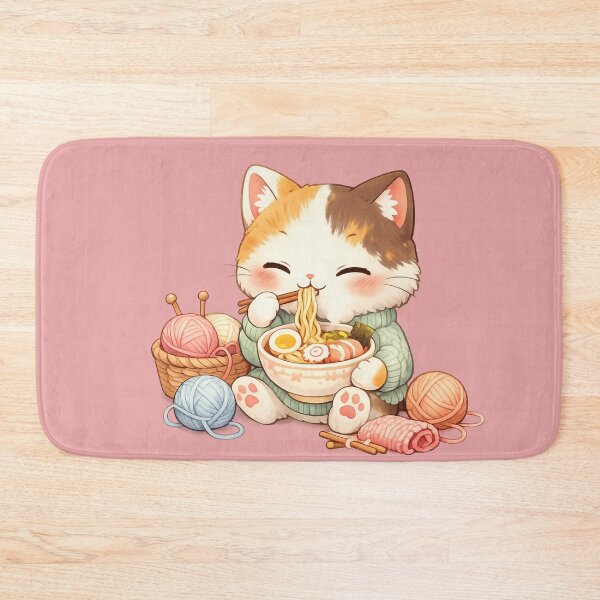 Item preview, Eating noodles cat Kawaii Cute Style designed and sold by Iail Ioa.