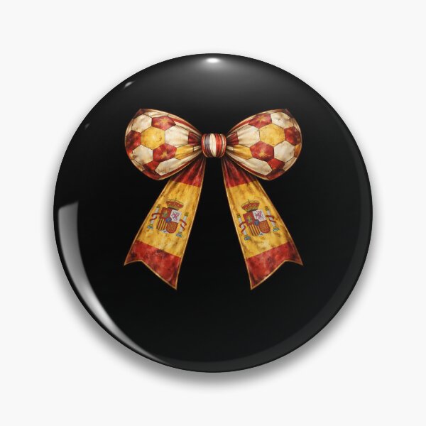 Item preview, Spain Red Yellow Flag Patterned Patriotic Soccer Bow designed and sold by MuniraWearify.