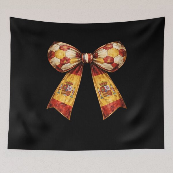 Item preview, Spain Red Yellow Flag Patterned Patriotic Soccer Bow designed and sold by MuniraWearify.