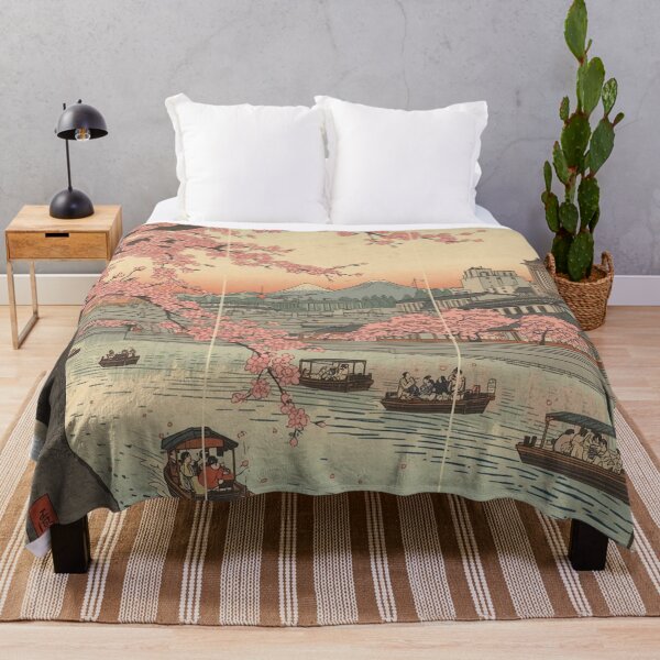 Item preview, Spring on the Sumida: Ukiyo-e Cherry Blossom & River Boat Art designed and sold by Vandy Fullam.