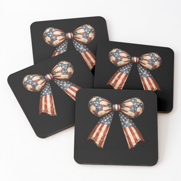 Item preview, USA Patriotic Coquette Soccer Bow Ribbon – Football Fan Country Pride designed and sold by MuniraWearify.