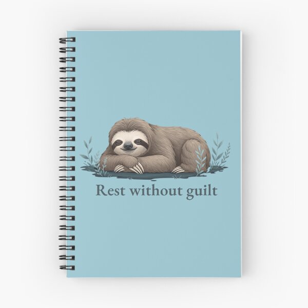 Item preview, Rest Without Guilt – Cute Sleeping Sloth Self Care Illustration designed and sold by soletstudio.