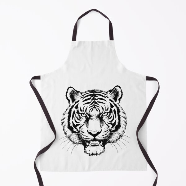 Item preview, Monochrome Tiger Line Art – Dark Wildlife Illustration designed and sold by PAPIRO SIGLO XXI.