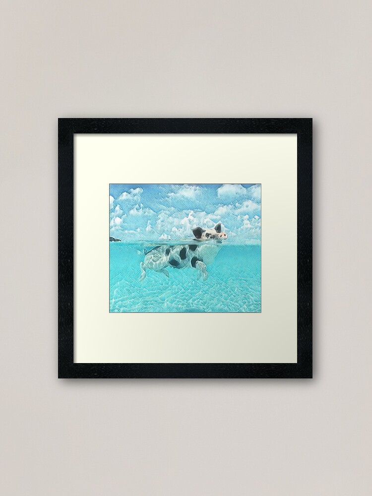 Alternate view of Swimming Piggy Framed Art Print