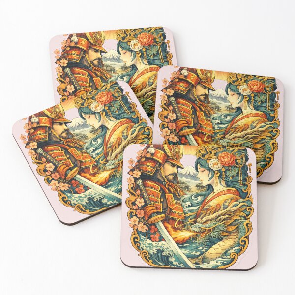 Item preview, Eternal Honor – Samurai and Geisha Art Sticker designed and sold by DrizzyV.
