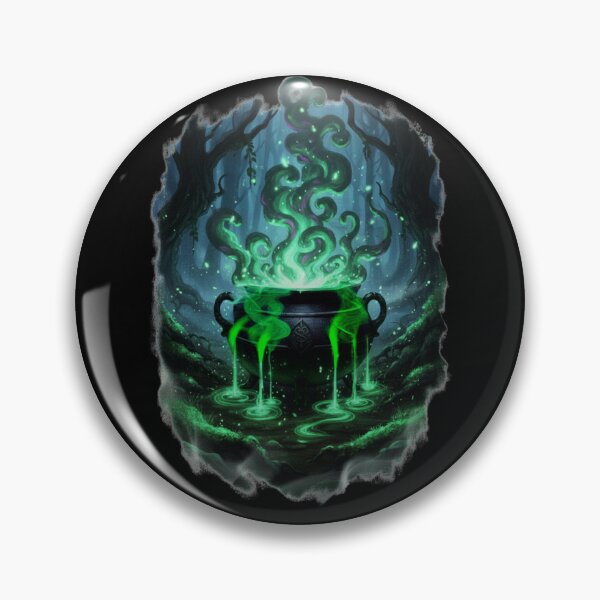 Item preview, Dark Romance Lover Witch Cauldron Bubbling Green Potion, Fantasy Art designed and sold by DarkRomanceMom.