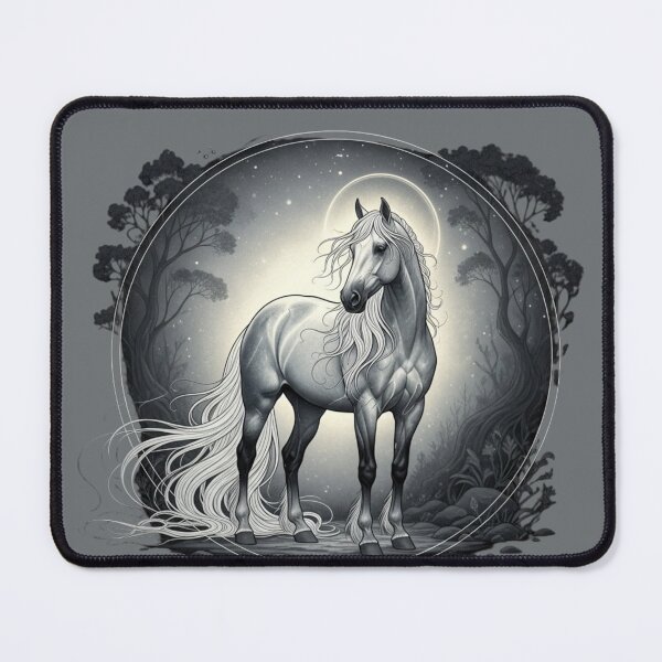 Item preview, Mystical Moon Horse – Ethereal Fantasy Night Illustration designed and sold by soletstudio.
