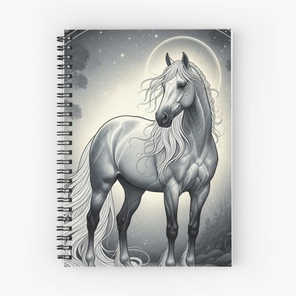 Item preview, Mystical Moon Horse – Ethereal Fantasy Night Illustration designed and sold by soletstudio.