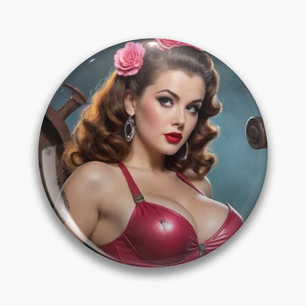 Item preview, Dieselpunk Moon Mechanic: Burlesque Pin-Up & Floral Clockwork Art designed and sold by MissSaylor.