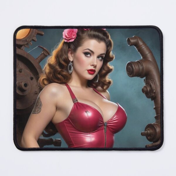Item preview, Dieselpunk Moon Mechanic: Burlesque Pin-Up & Floral Clockwork Art designed and sold by MissSaylor.