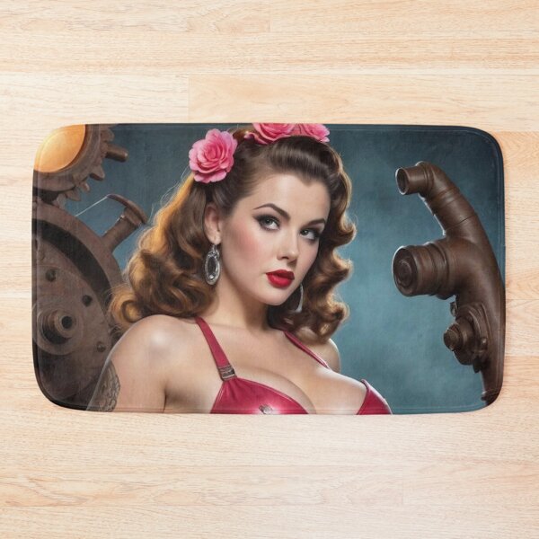 Item preview, Dieselpunk Moon Mechanic: Burlesque Pin-Up & Floral Clockwork Art designed and sold by MissSaylor.