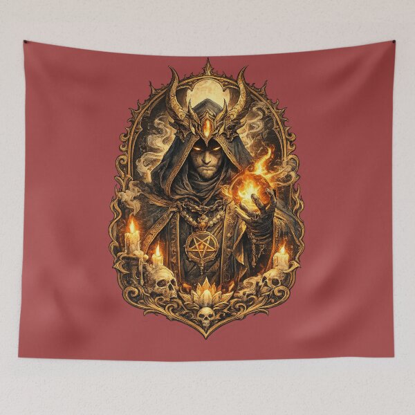 Item preview, Infernal Mage – Dark Sorcerer Fire Sticker designed and sold by DrizzyV.