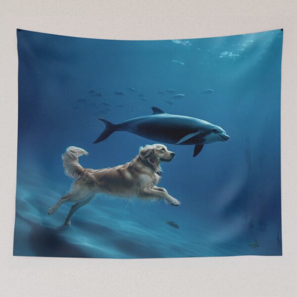 Item preview, Animal Dreams: Dog and Dolphin designed and sold by Kwandry.