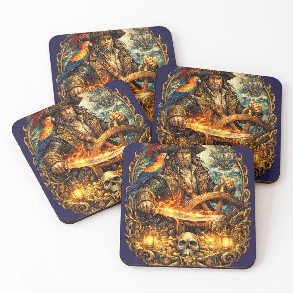 Item preview, Cursed Captain – Pirate Dark Fantasy Sticker designed and sold by DrizzyV.