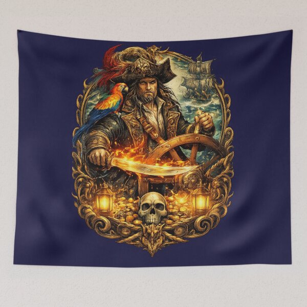 Item preview, Cursed Captain – Pirate Dark Fantasy Sticker designed and sold by DrizzyV.