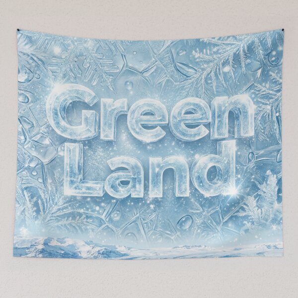 Item preview, Greenland Icy Text Snowflakes Winter Landscape Art designed and sold by DGtaLrtcom.