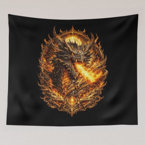 Item preview, Fire Dragon Core – Minimal Epic Dragon Sticker designed and sold by DrizzyV.
