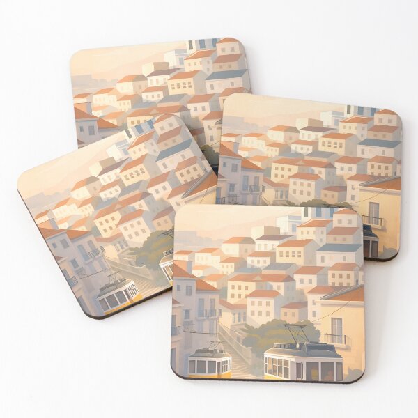 Item preview, Lisbon Minimal Wall Art – Sunlit Hills & Quiet Streets designed and sold by Minimal Calm.
