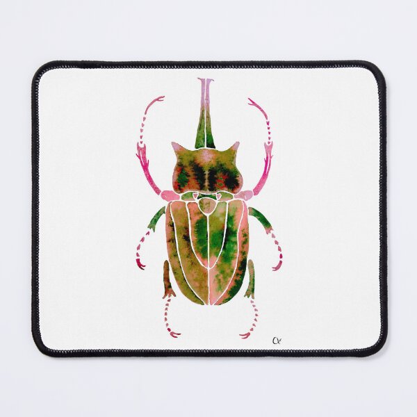 Item preview, Watercolour Stag Beetle Pink designed and sold by ChloeHaumea.
