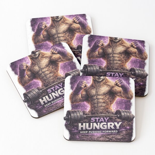 Item preview, Stay Hungry – Purple Kangaroo Motivation Design designed and sold by gabeszshop.