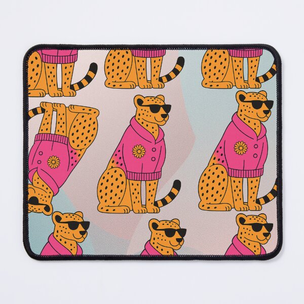 Item preview, Adorable cheetahs in colorful sweaters and glasses - blue version designed and sold by Knock on my door.