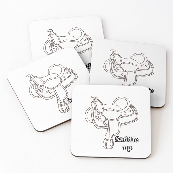 Item preview, Saddle Up Western Horse Saddle Line Art – Cowboy Riding Design designed and sold by Graphizia.