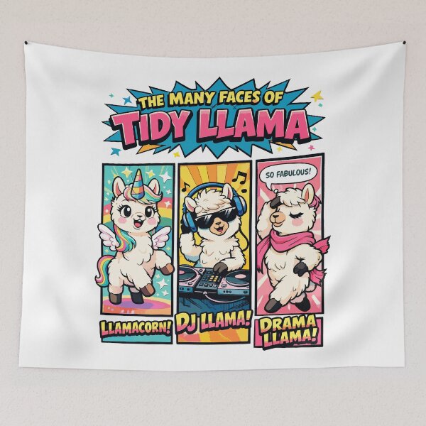 Item preview, The Many Faces of Tidy Llama designed and sold by WildlifeInc.