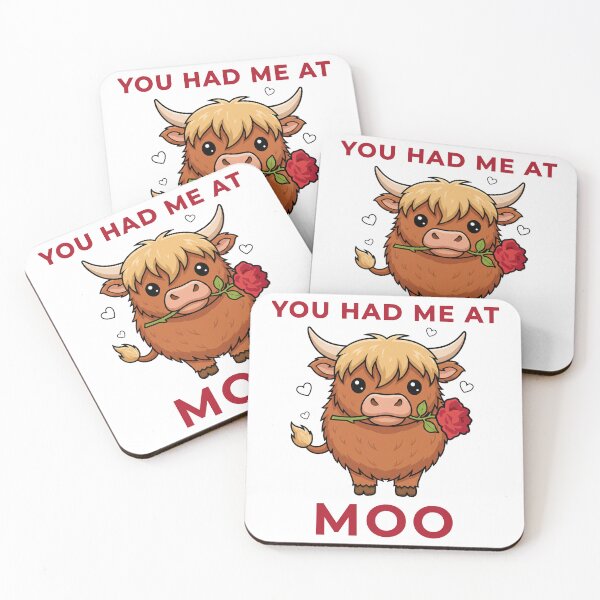 Item preview, Highland Cow Valentine - You Had Me At Moo - Cute Scottish Cow designed and sold by Loom on the Loch.