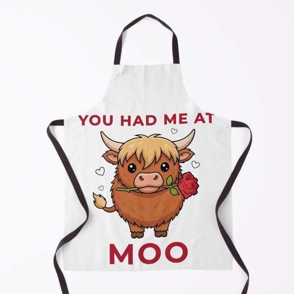 Item preview, Highland Cow Valentine - You Had Me At Moo - Cute Scottish Cow designed and sold by Loom on the Loch.