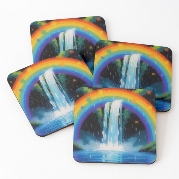 Item preview, Rainbow Prismatic Waterfall - Digital art designed and sold by Gabi.Media.