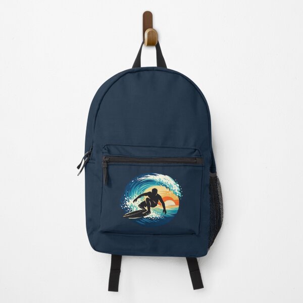 Item preview, Retro Surf Surfer Silhouette Barrel Exit Sunset Wave designed and sold by SilentPowerArt.
