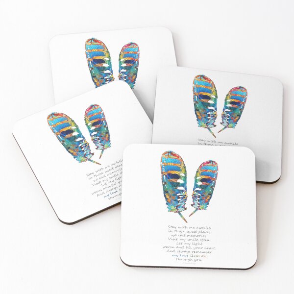 Item preview, Love Lives On - Colorful Feathers and Poetry for Sympathy and Grief designed and sold by Sharon Cummings Art.