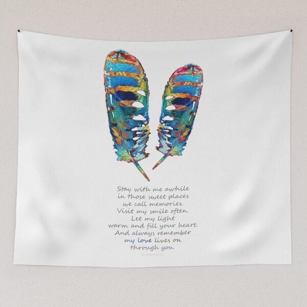 Item preview, Love Lives On - Colorful Feathers and Poetry for Sympathy and Grief designed and sold by Sharon Cummings Art.