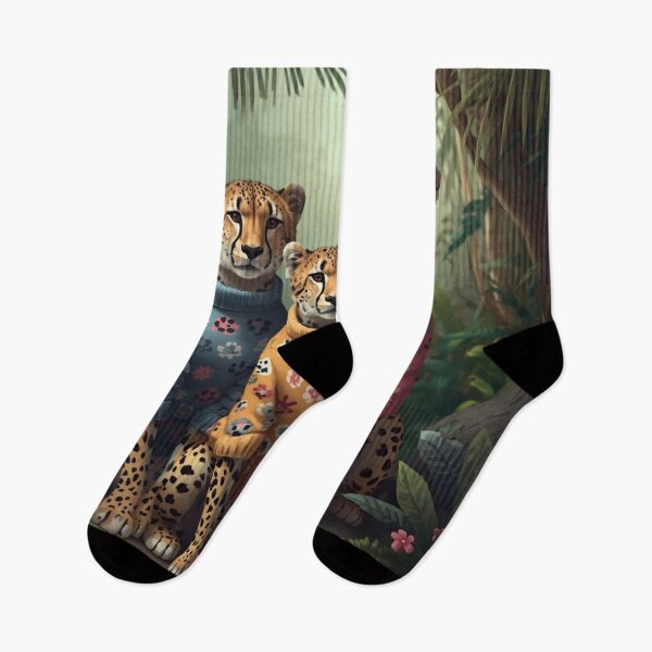 Item preview, Cheetahs in sweaters in the jungle designed and sold by Knock on my door.
