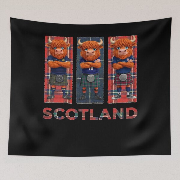 Item preview, Scottish Supporter Highland Cow - Match Day Kilt designed and sold by Loom on the Loch.