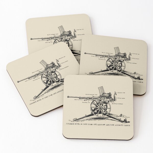 Item preview, Japanese WW2 Model 98 20-mm Anti-aircraft Anti-tank Cannon Diagram designed and sold by MilitaryMart.