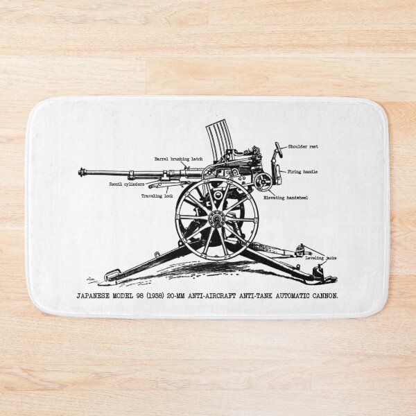 Item preview, Japanese WW2 Model 98 20-mm Anti-aircraft Anti-tank Cannon Diagram designed and sold by MilitaryMart.
