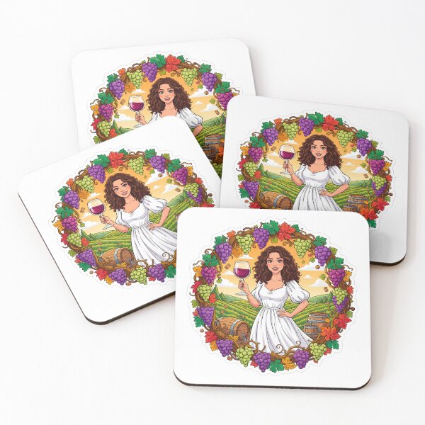 Item preview, Wine Lover Sticker – Elegant Woman in Vineyard with Grapes and Wine designed and sold by C3J7.