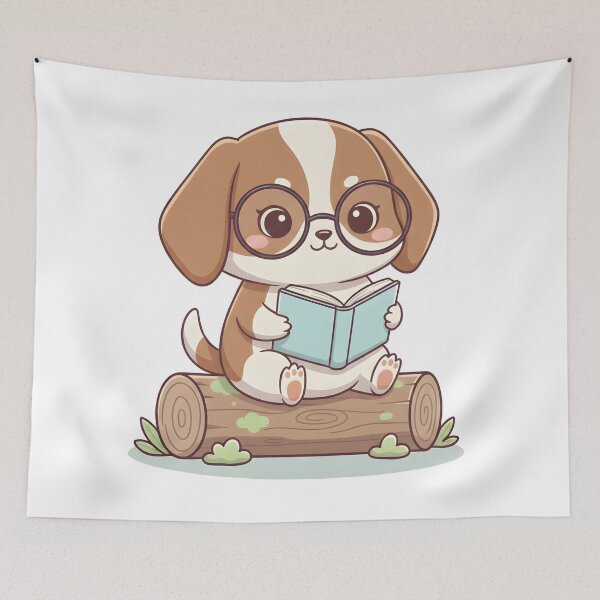 Item preview, Little dog and Their Favorite Book designed and sold by Dizartico.