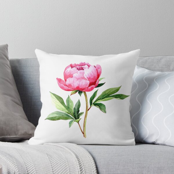 Artikelvorschau, Aquarellillustration einer rosa Pfingstrose entworfen und verkauft von Rutvain.