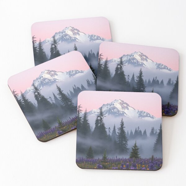 Item preview, Full Moon Over Snowy Mountain Wildflower Meadow designed and sold by Vida e Arte.