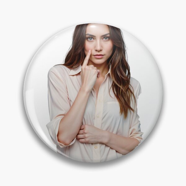 Item preview, Young woman with thoughtful expression touching her face designed and sold by Creative88Art.