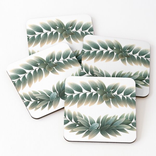 Item preview, Elegant green leaves forming a circular wreath design designed and sold by Creative88Art.