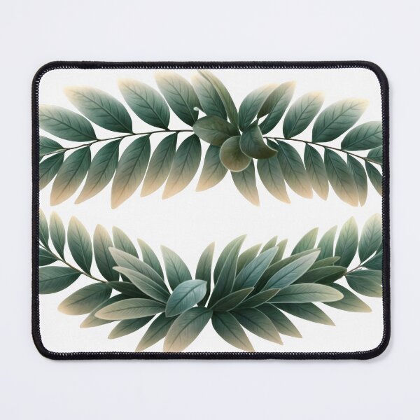 Item preview, Elegant green leaves forming a circular wreath design designed and sold by Creative88Art.