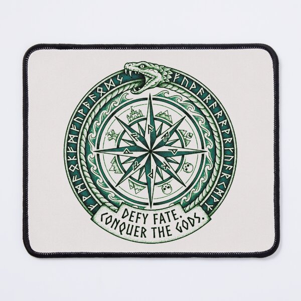 Item preview, Jormungandr World Serpent Nine Realms Compass Tattoo designed and sold by Thaivi Design.